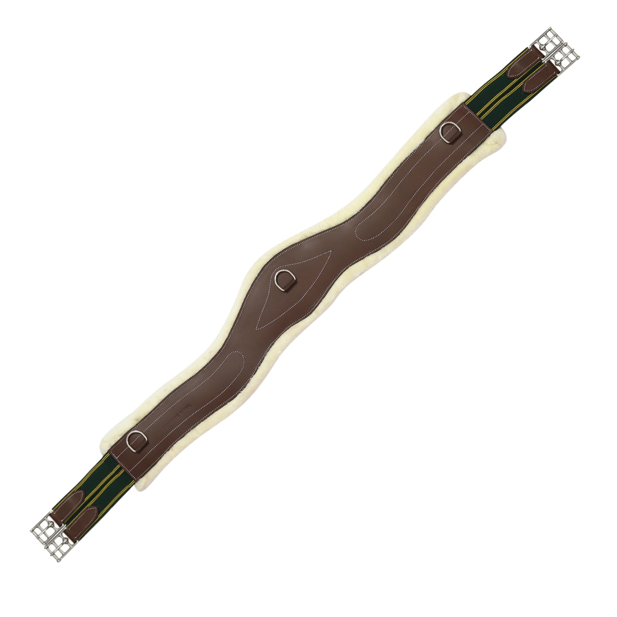 Henri de Rivel Contoured Leather Sherpa Fleece Girth - Henri de Rivel - Equiluxe Tack