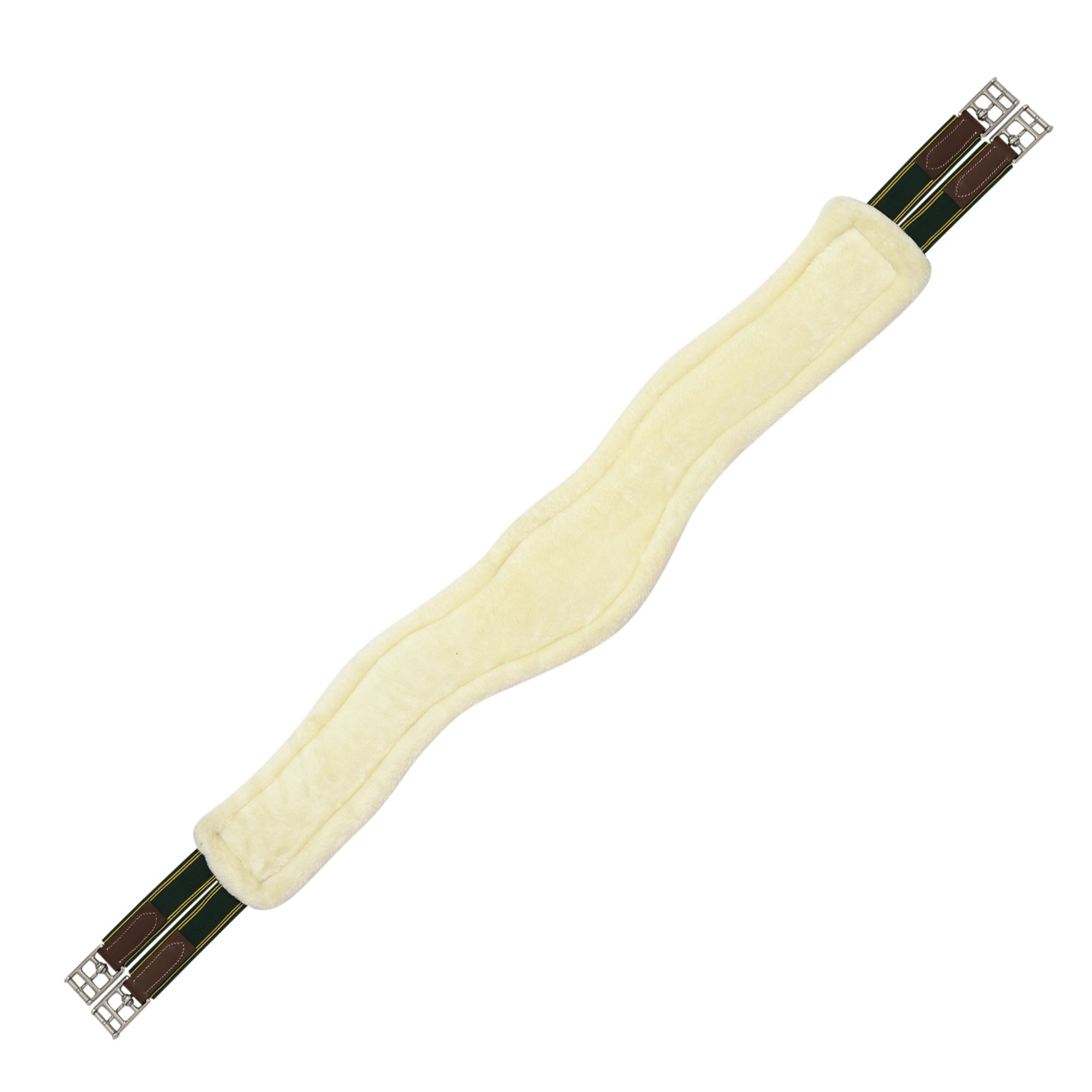 Henri de Rivel Contoured Leather Sherpa Fleece Girth - Henri de Rivel - Equiluxe Tack