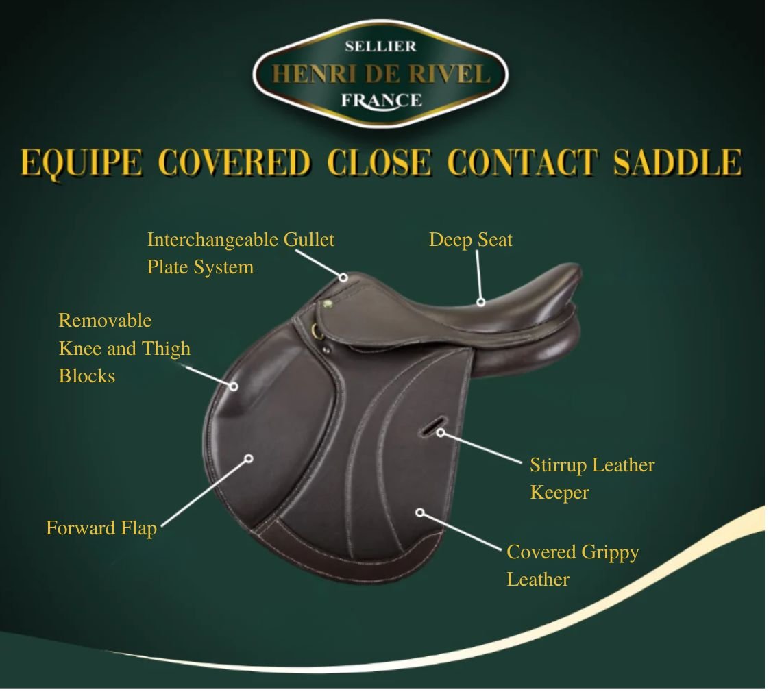Henri De Rivel Equipe Covered Close Contact IGP Saddle - Henri de Rivel - Equiluxe Tack