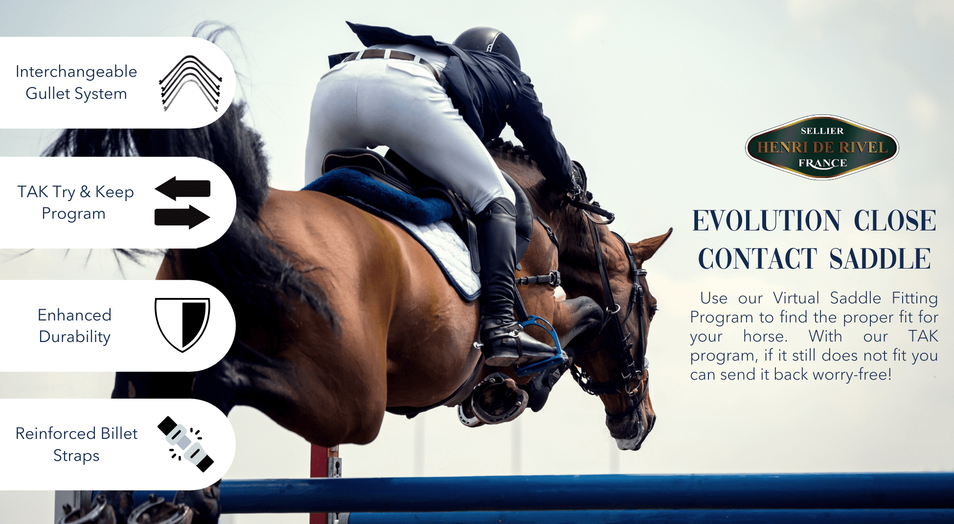 HENRI DE RIVEL EVOLUTION CLOSE CONTACT IGP SADDLE - Henri de Rivel - Equiluxe Tack
