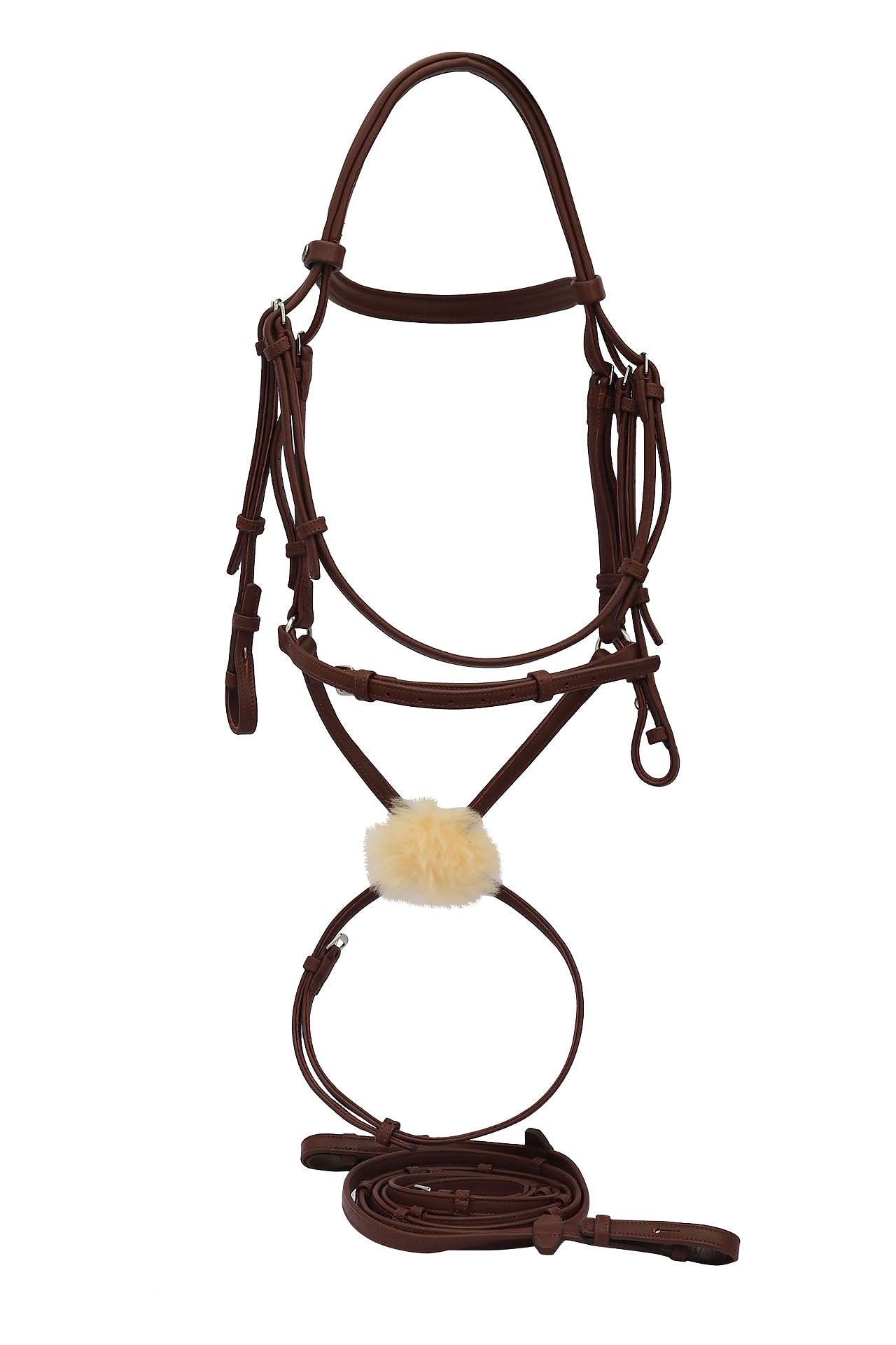 Henri de Rivel Kushy Plain Raised Figure Eight Noseband Bridle - Breeches.com - Equiluxe Tack