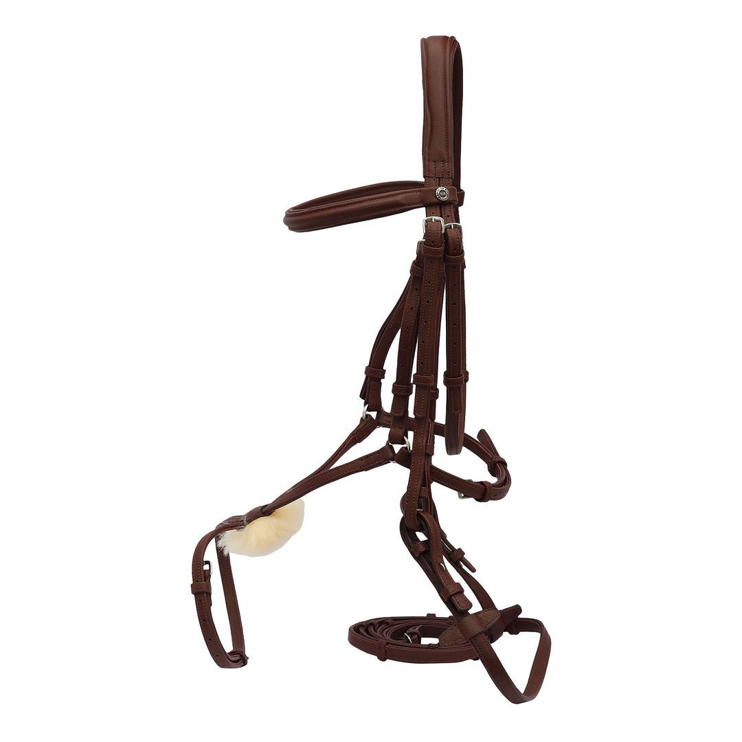 Henri de Rivel Kushy Plain Raised Figure Eight Noseband Bridle - Breeches.com - Equiluxe Tack