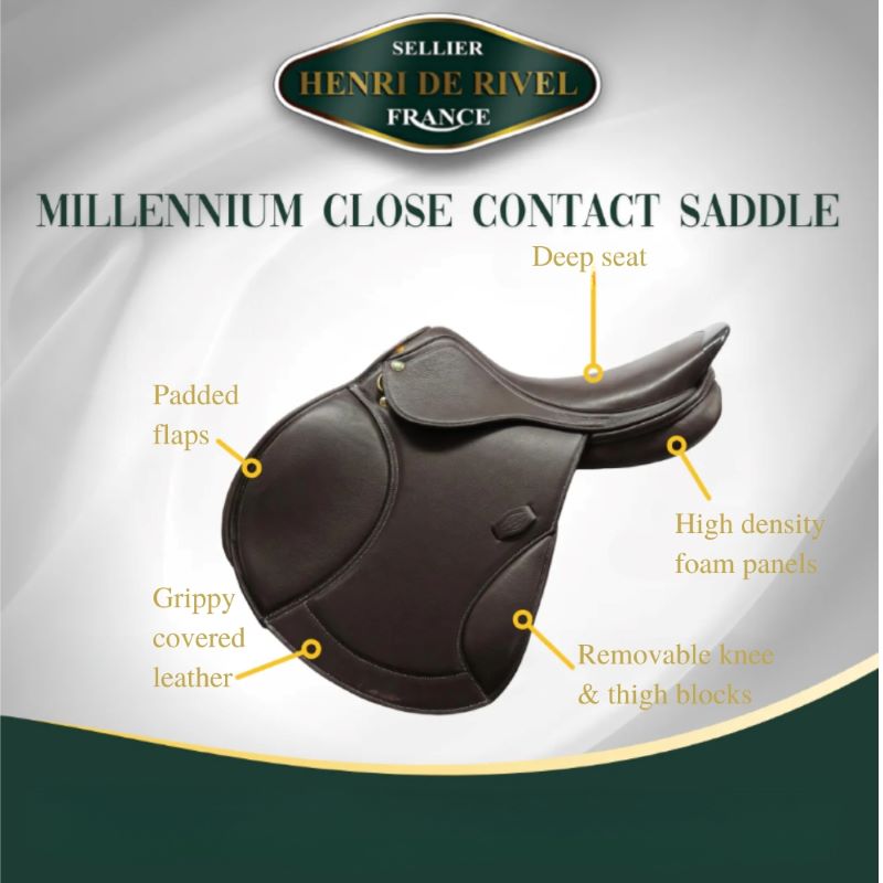 Henri de Rivel Millennium Covered Close Contact Saddle - Henri de Rivel - Equiluxe Tack
