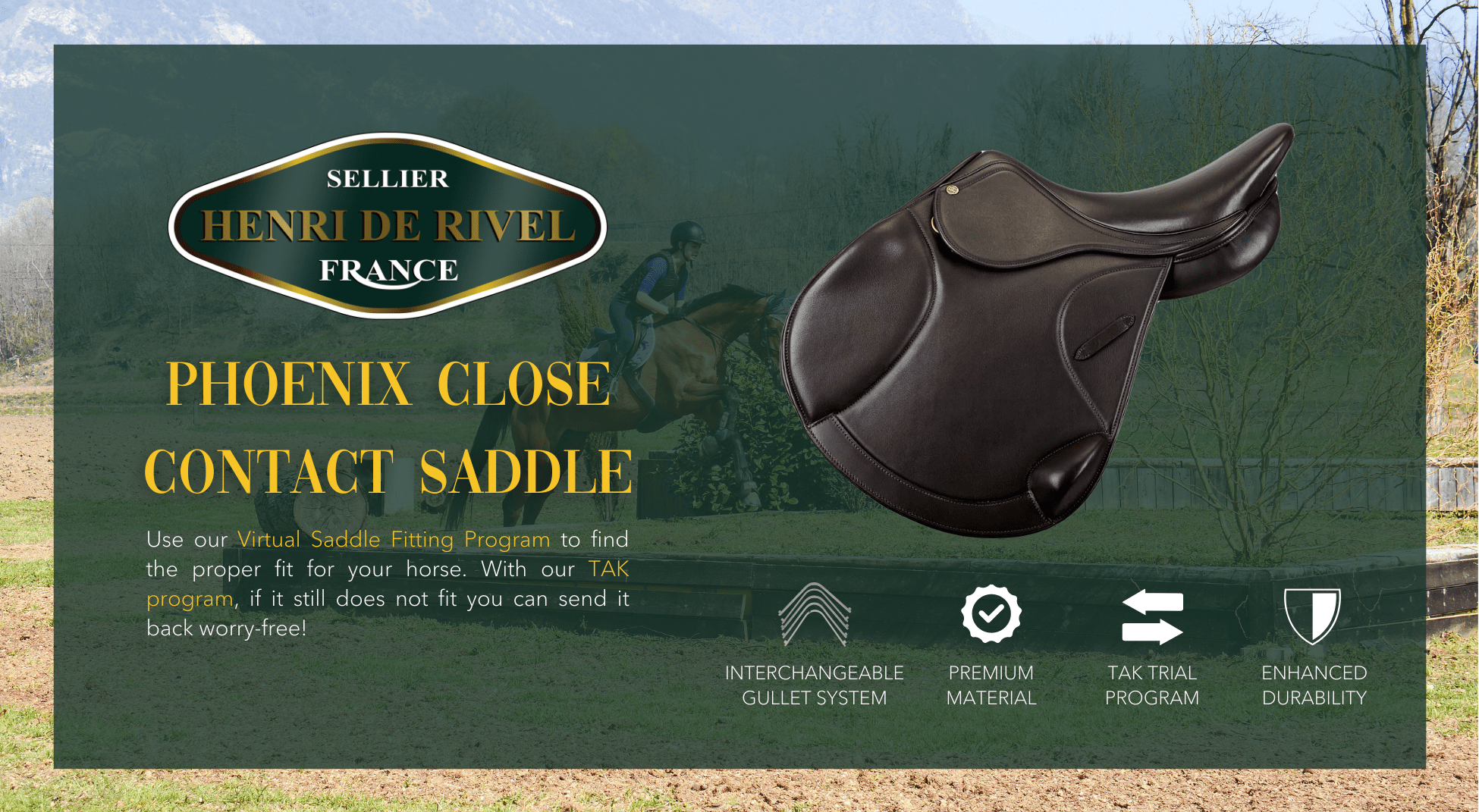HENRI DE RIVEL PHOENIX CLOSE CONTACT Monoflap IGP SADDLE - Henri de Rivel - Equiluxe Tack