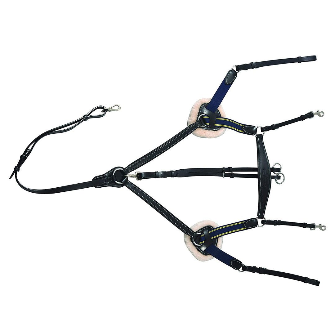 Henri de Rivel Pro 5 Point Elastic Breastplate Martingale with Running Attachment - Henri de Rivel - Equiluxe Tack