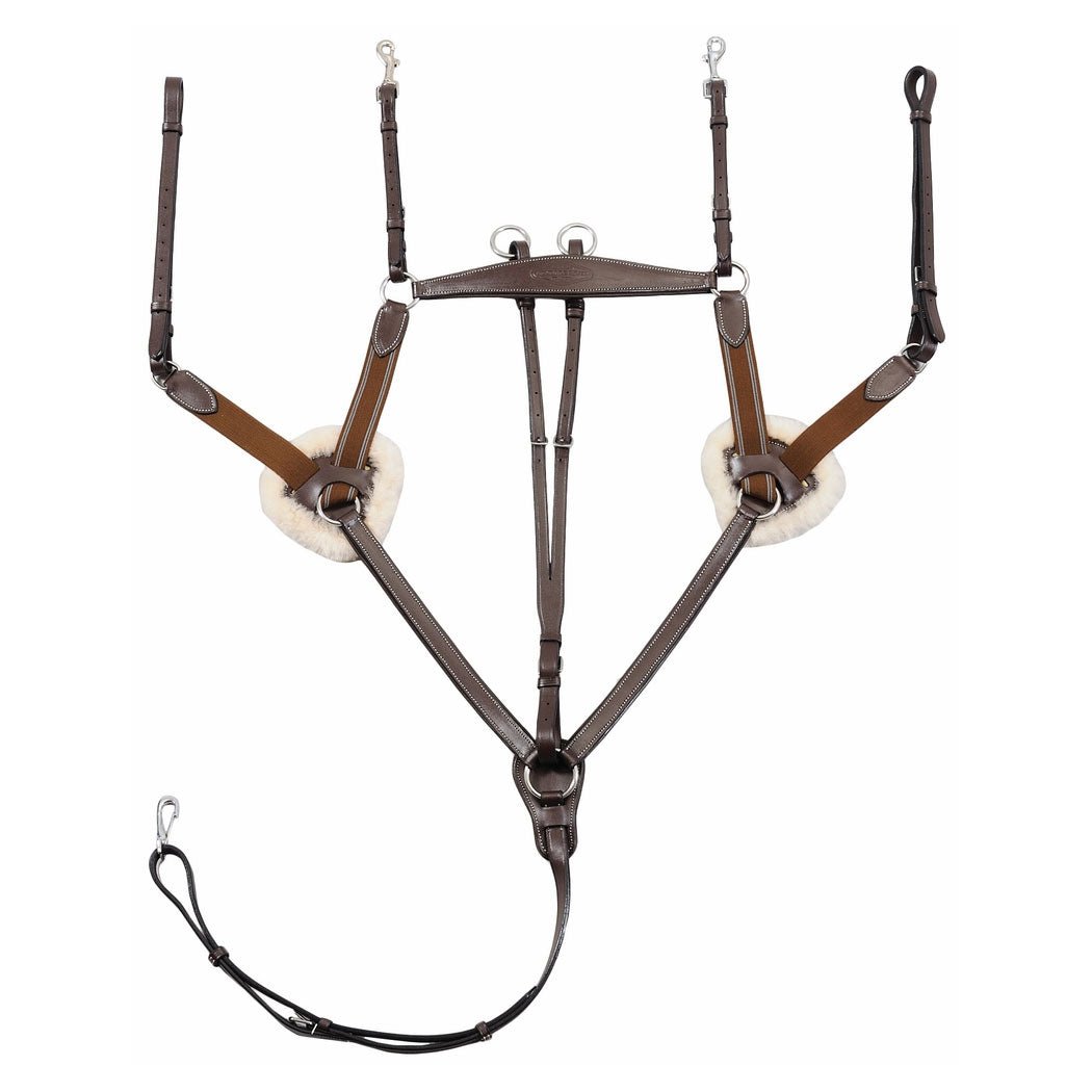 Henri de Rivel Pro 5 Point Elastic Breastplate Martingale with Running Attachment - Henri de Rivel - Equiluxe Tack