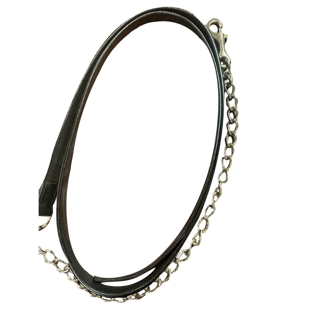 Henri de Rivel Pro Collection Leather Lead with 24" Solid Brass Chain - Henri de Rivel - Equiluxe Tack