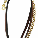 Henri de Rivel Pro Collection Leather Lead with 24" Solid Brass Chain - Henri de Rivel - Equiluxe Tack