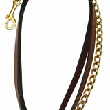 Henri de Rivel Pro Collection Leather Lead with 24" Solid Brass Chain - Henri de Rivel - Equiluxe Tack