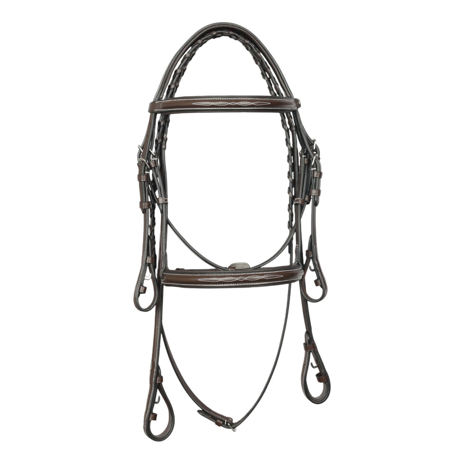 Henri de Rivel Pro Fancy Raised Comfort Crown Padded Bridle With Fancy Raised Reins - Henri de Rivel - Equiluxe Tack