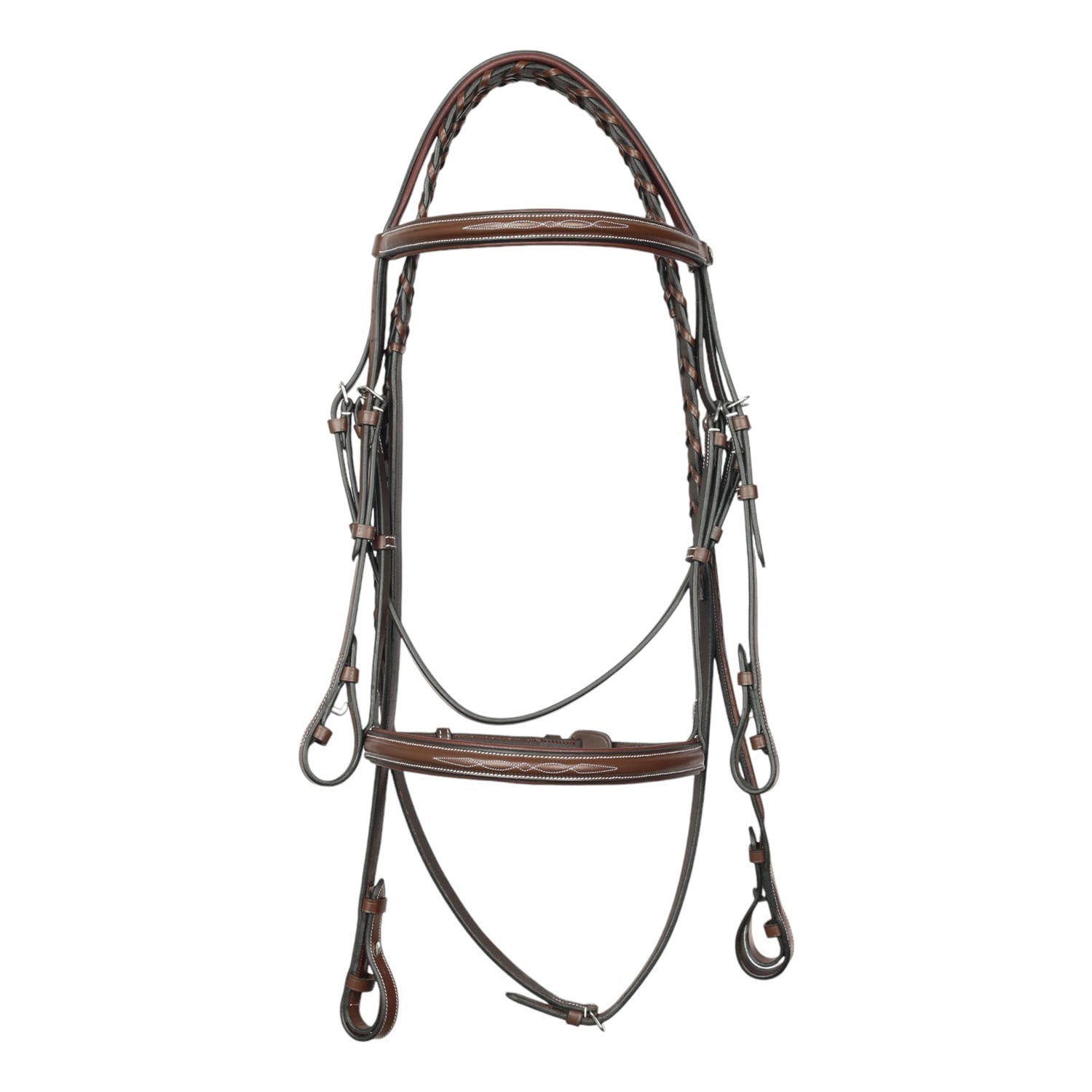Henri de Rivel Pro Fancy Raised Comfort Crown Padded Bridle With Fancy Raised Reins - Henri de Rivel - Equiluxe Tack