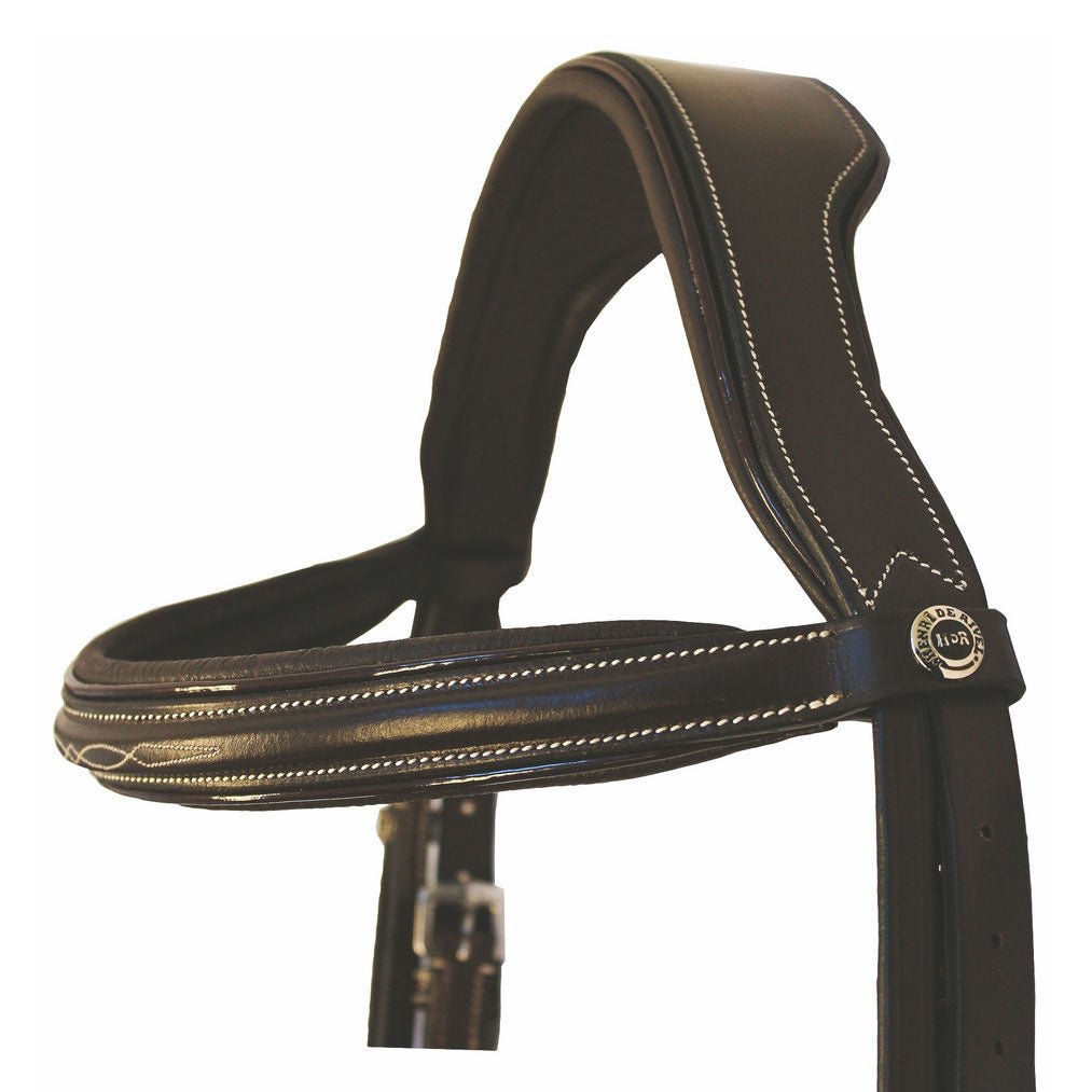 Henri de Rivel Pro Mono Crown Fancy Bridle with Patent Leather Piping and Laced Reins - Henri de Rivel - Equiluxe Tack