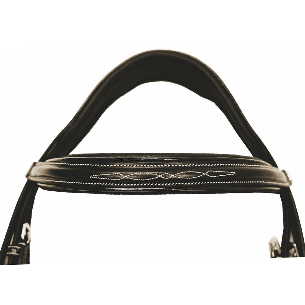 Henri de Rivel Pro Mono Crown Fancy Bridle with Patent Leather Piping and Laced Reins - Henri de Rivel - Equiluxe Tack