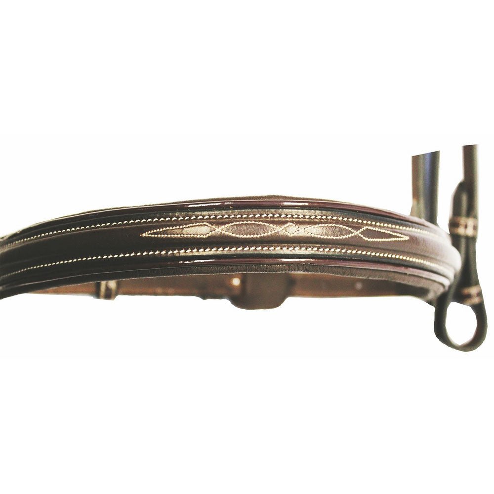 Henri de Rivel Pro Mono Crown Fancy Bridle with Patent Leather Piping and Laced Reins - Henri de Rivel - Equiluxe Tack