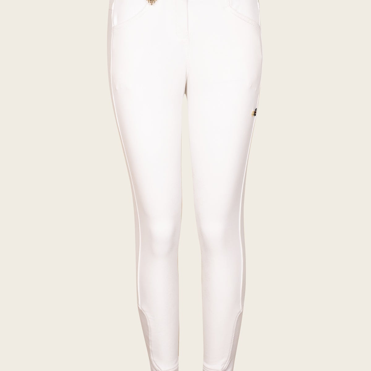 Higher Waist Espoir Coquet White Show Bamboo Breeches - Espoir Equestrian - Equiluxe Tack