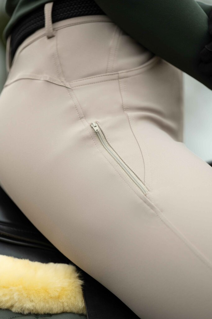 HKM Ari Mid Rise - Sil. Knee Patch Ladies Riding Breeches - HKM - Equiluxe Tack