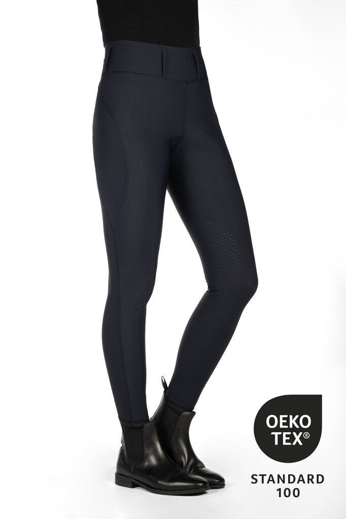 HKM Jil High Waist - Sil. Knee Patch Ladies Riding Leggings - HKM - Equiluxe Tack