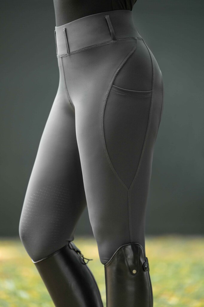 HKM Jil High Waist - Sil. Knee Patch Ladies Riding Leggings - HKM - Equiluxe Tack