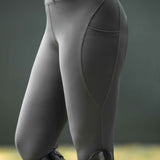 HKM Jil High Waist - Sil. Knee Patch Ladies Riding Leggings - HKM - Equiluxe Tack