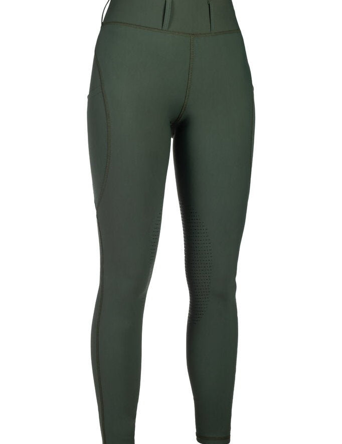 HKM Jil High Waist - Sil. Knee Patch Ladies Riding Leggings - HKM - Equiluxe Tack