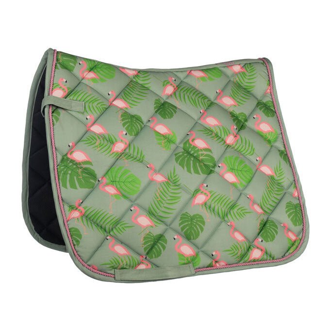 HKM Naples Saddle Pad - Green/Pink - HKM - Equiluxe Tack