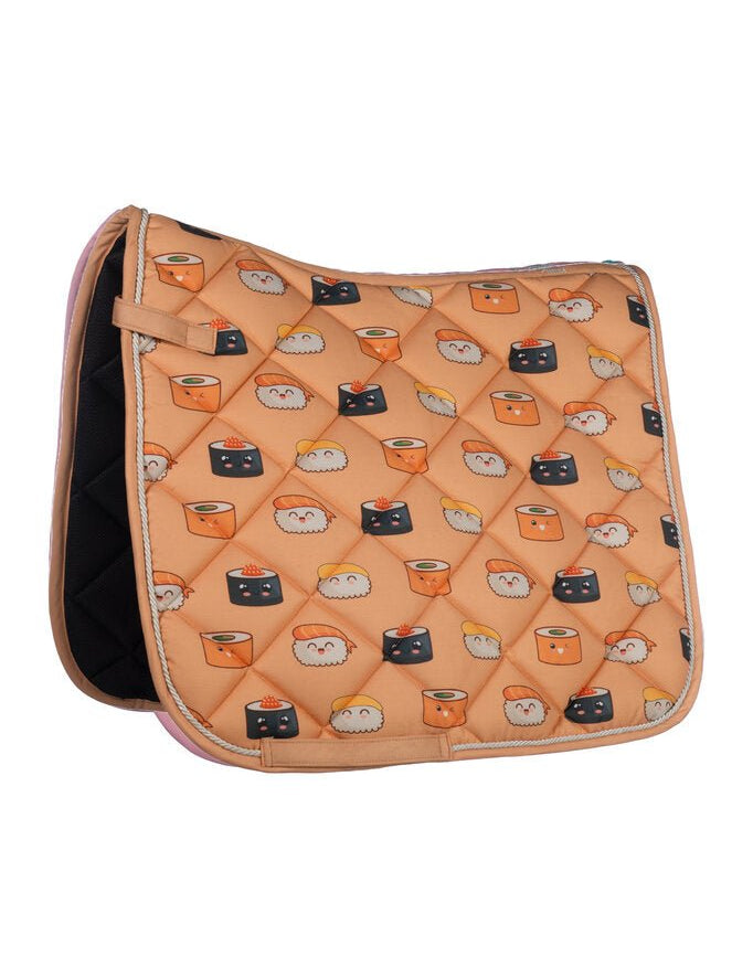 HKM Naples Saddle Pad - Pastel Orange/Grey - HKM - Equiluxe Tack