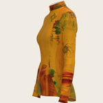 Horse Flower Fair in Ochre Quarter Zip Sun Shirt - Espoir Equestrian - Equiluxe Tack