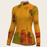 Horse Flower Fair in Ochre Quarter Zip Sun Shirt - Espoir Equestrian - Equiluxe Tack