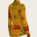 Horse Flower Fair in Ochre Quarter Zip Sun Shirt - Espoir Equestrian - Equiluxe Tack