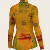 Horse Flower Fair in Ochre Quarter Zip Sun Shirt - Espoir Equestrian - Equiluxe Tack