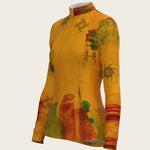 Horse Flower Fair in Ochre Quarter Zip Sun Shirt - Espoir Equestrian - Equiluxe Tack