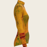 Horse Flower Fair in Ochre Quarter Zip Sun Shirt - Espoir Equestrian - Equiluxe Tack