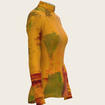 Horse Flower Fair in Ochre Quarter Zip Sun Shirt - Espoir Equestrian - Equiluxe Tack