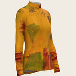 Horse Flower Fair in Ochre Quarter Zip Sun Shirt - Espoir Equestrian - Equiluxe Tack