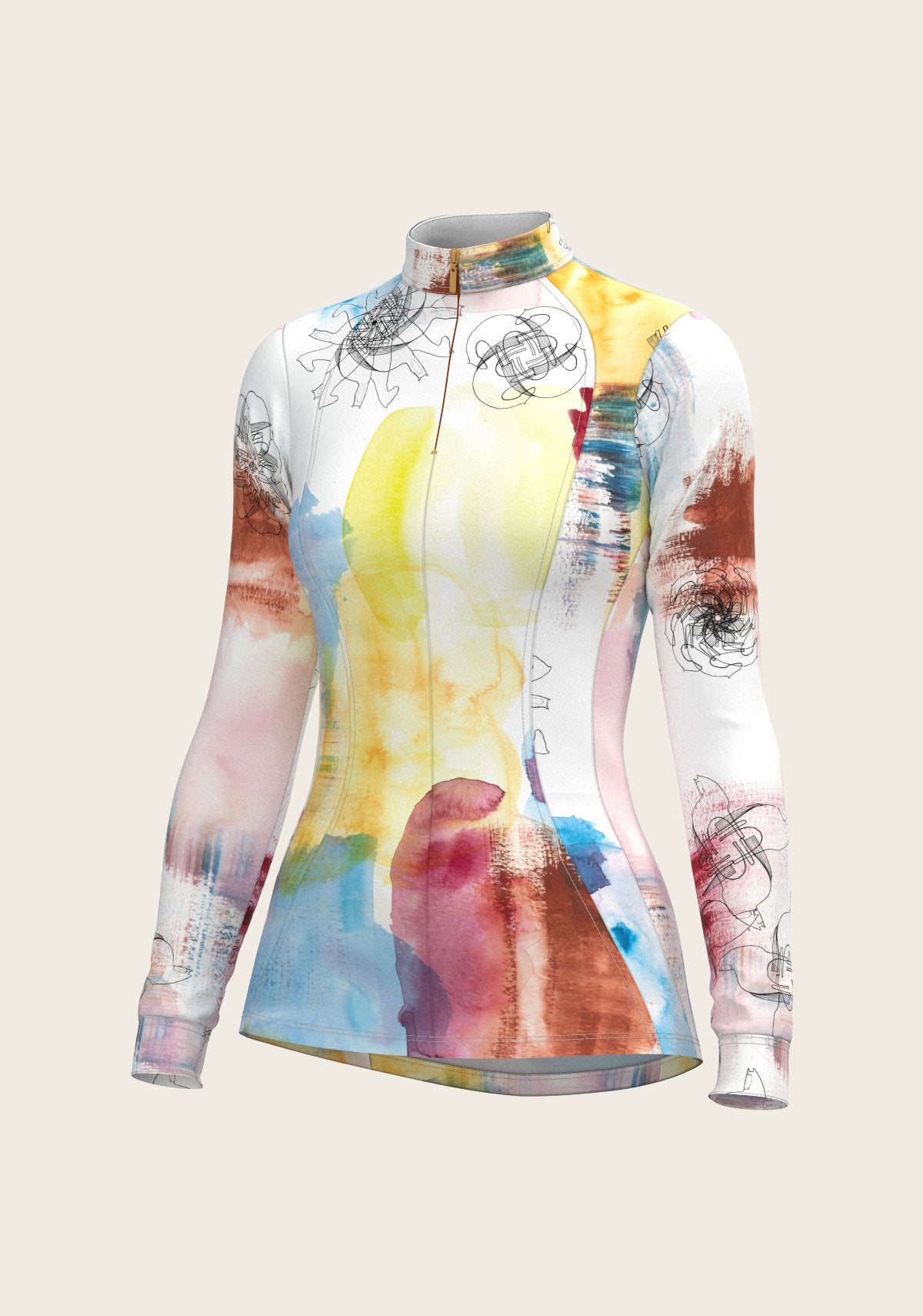 Horse Flower Fair Quarter Zip Sun Shirt - Espoir Equestrian - Equiluxe Tack