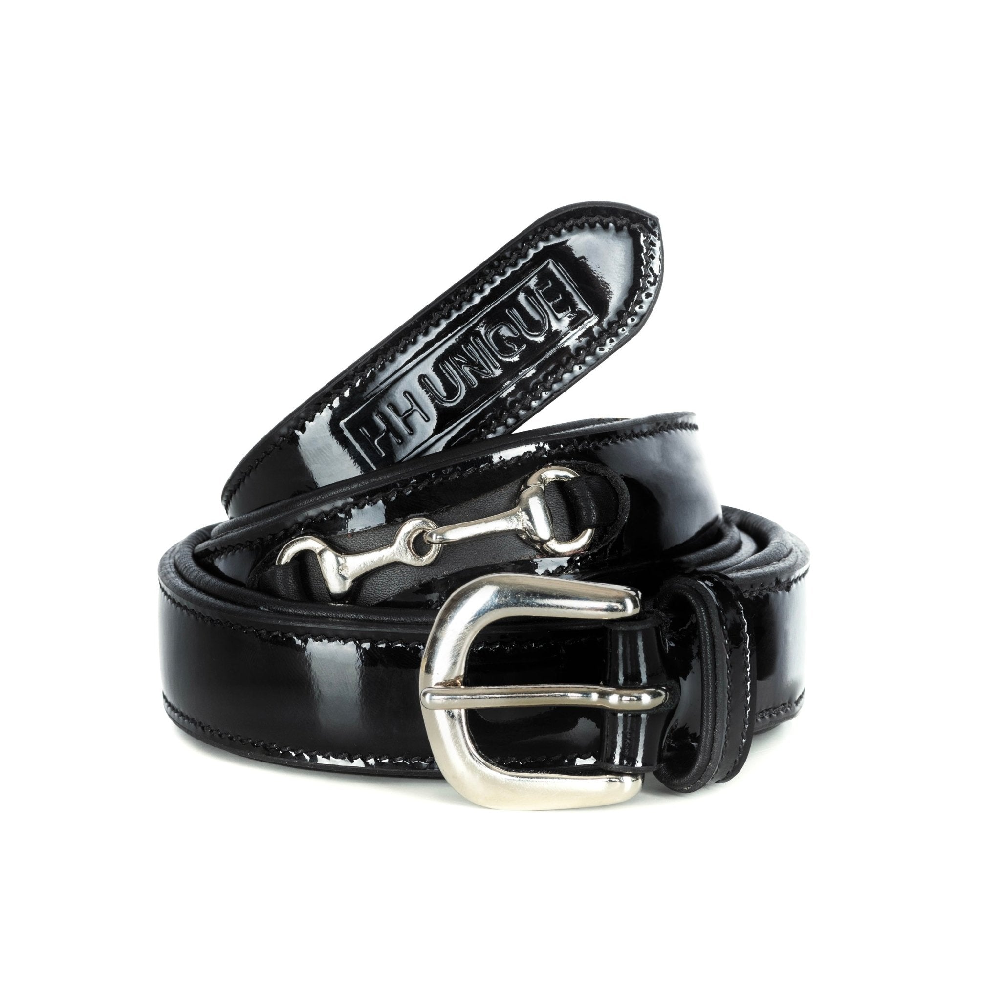 Horzehoods Black (Patent) Leather Luxury Snaffle Belt - Horzehoods - Equiluxe Tack