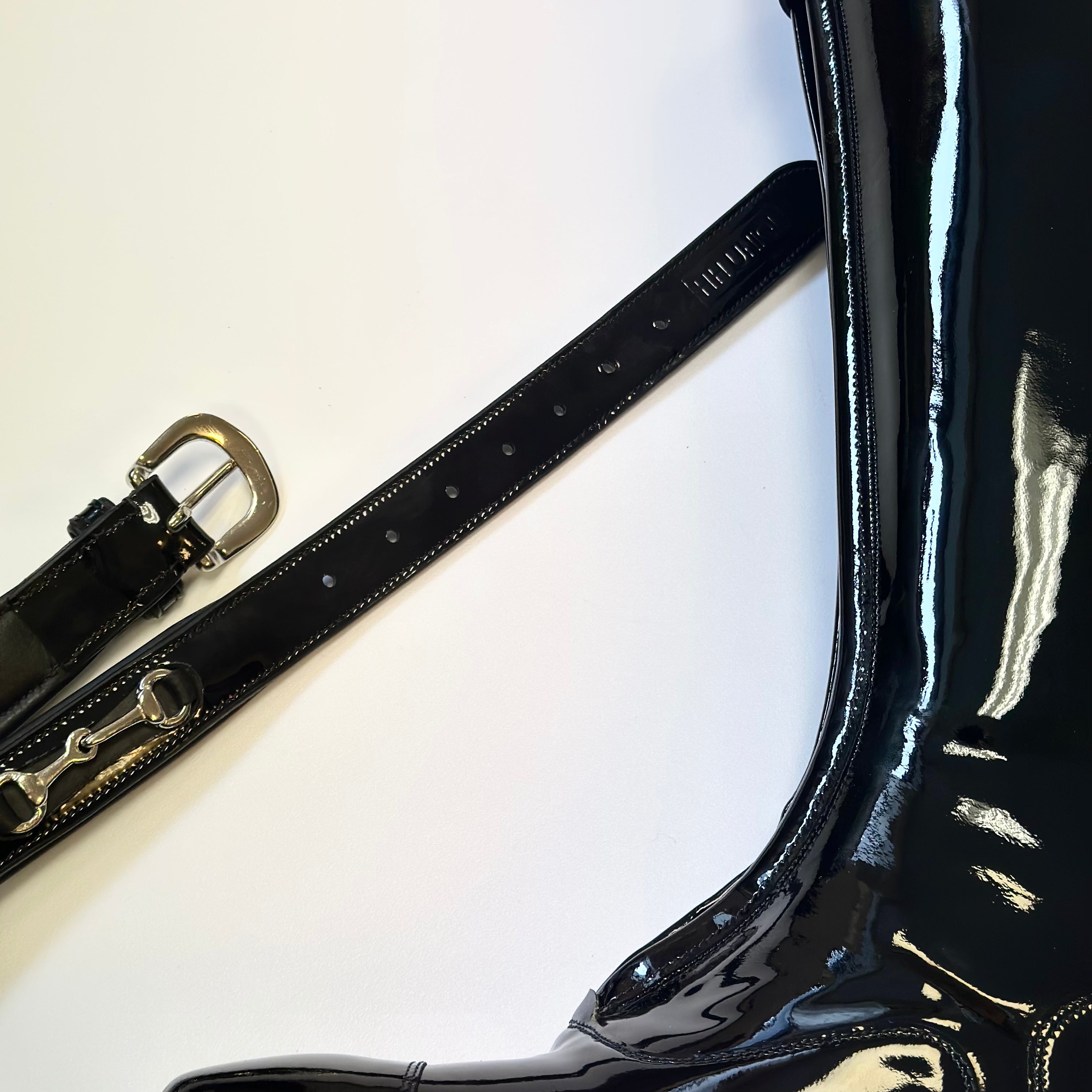 Horzehoods Black (Patent) Leather Luxury Snaffle Belt - Horzehoods - Equiluxe Tack