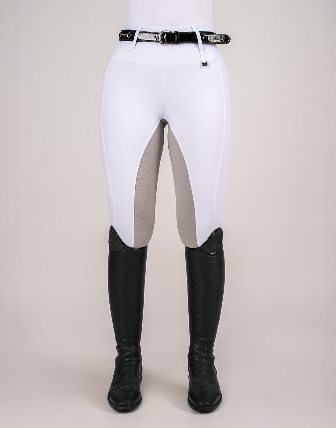 HORZEHOODS® White Grey Competition Leggings - Horzehoods - Equiluxe Tack