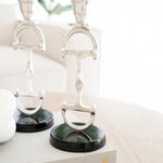 Huntley D Bit Pair of Candlesticks, Pair in Aluminum Silver Finish - Equiluxe Tack