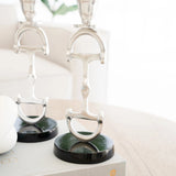 Huntley D Bit Pair of Candlesticks, Pair in Aluminum Silver Finish - Equiluxe Tack