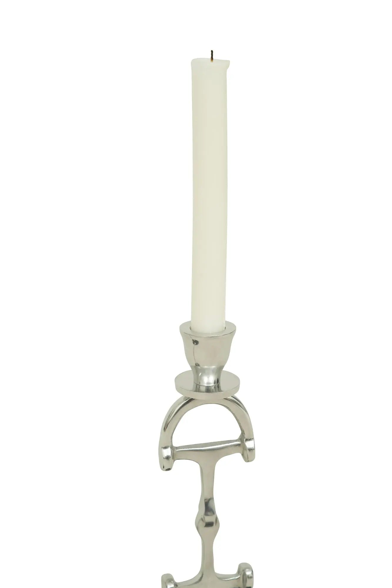 Huntley D Bit Pair of Candlesticks, Pair in Aluminum Silver Finish - Equiluxe Tack
