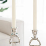 Huntley D Bit Pair of Candlesticks, Pair in Aluminum Silver Finish - Equiluxe Tack