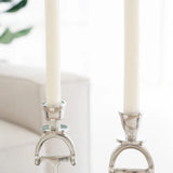 Huntley D Bit Pair of Candlesticks, Pair in Aluminum Silver Finish - Equiluxe Tack