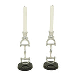 Huntley D Bit Pair of Candlesticks, Pair in Aluminum Silver Finish - Equiluxe Tack