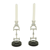 Huntley D Bit Pair of Candlesticks, Pair in Aluminum Silver Finish - Equiluxe Tack