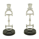 Huntley D Bit Pair of Candlesticks, Pair in Aluminum Silver Finish - Equiluxe Tack