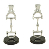 Huntley D Bit Pair of Candlesticks, Pair in Aluminum Silver Finish - Equiluxe Tack