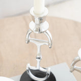 Huntley D Bit Pair of Candlesticks, Pair in Aluminum Silver Finish - Equiluxe Tack