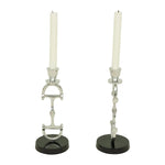Huntley D Bit Pair of Candlesticks, Pair in Aluminum Silver Finish - Equiluxe Tack