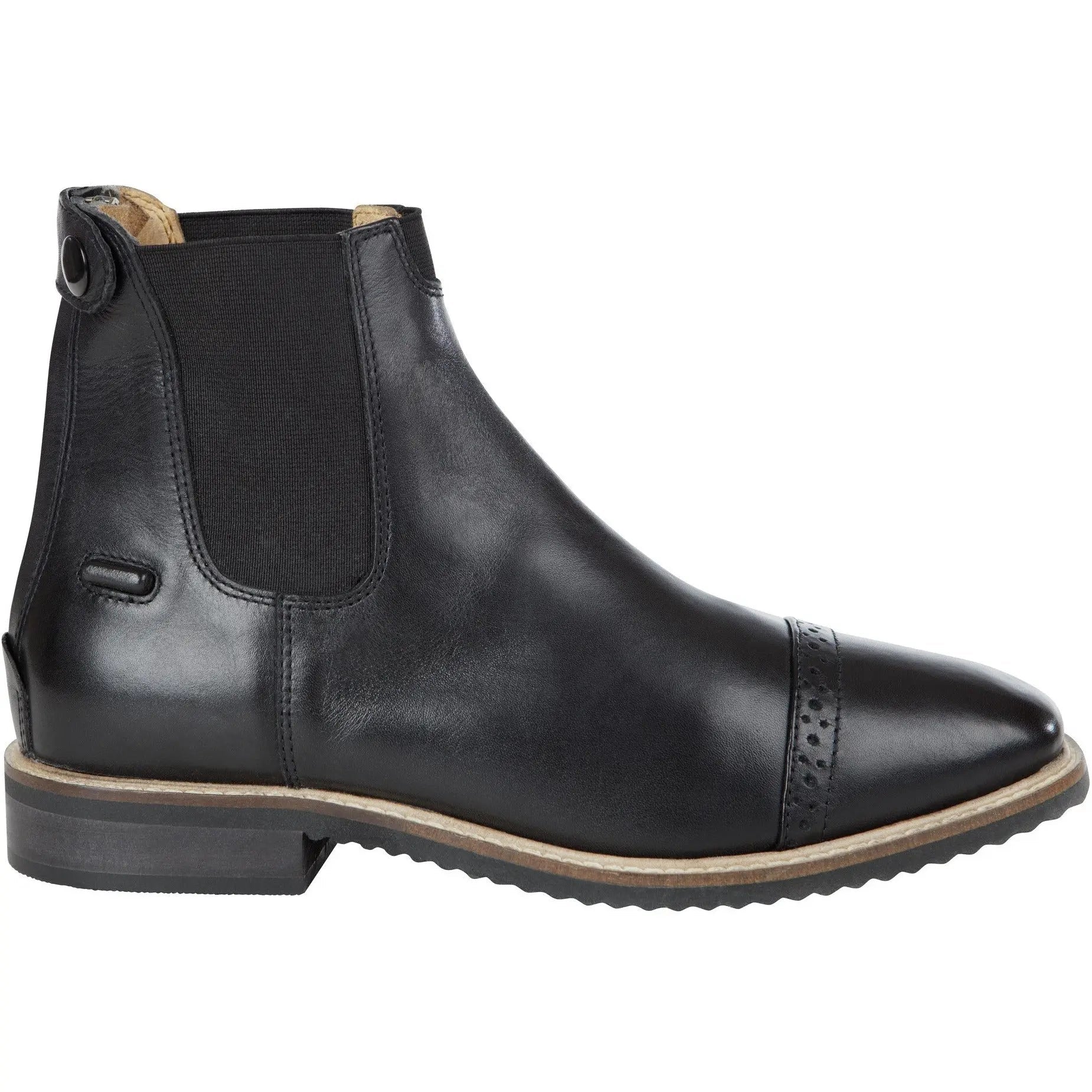 Huntley Equestrian Adult Classic Black Leather Zipper Paddock Boot - Equiluxe Tack